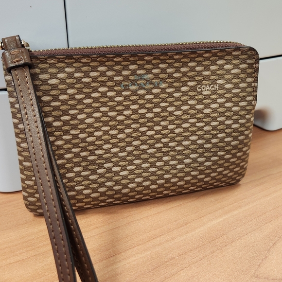 Coach Brown Wristlet Clutch - Picture 1 of 7